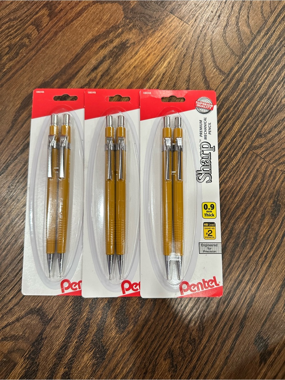 Sharp 0.9mm Mechanical Pencil - Gold (3 Pack)